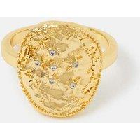 ACCESSORIZE 14ct Gold Plated Tone Coin Ring Gold