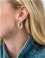 Silver Plated Chunky Oval Hoops