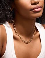 Molten Look Chain Link T-Bar Necklace