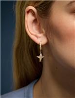 Gold Plated Sparkle Star Hoop Earrings