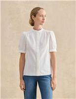 HOBBS Pure Cotton Cutwork Detail Blouse White