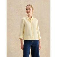 HOBBS Pure Linen Collared Blouse Yellow