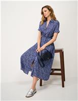 Floral Belted Midi Shirt Dress