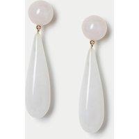 M&S Resin Drop Earrings White