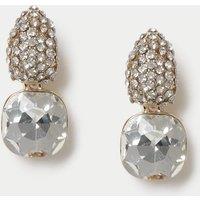 M&S Embellished Crystal Mini Drop Earrings Gold Mix