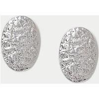 M&S Oversized Textured Stud Earrings Silver