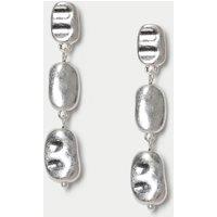 M&S Nugget Drop Earrings Silver
