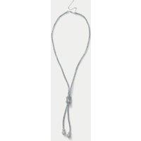 M&S Glass Stone Knot Lariat Silver