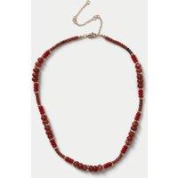 M&S Natural Stone Mix Necklace Red