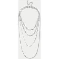Per Una Multi Row Cascade Necklace Silver