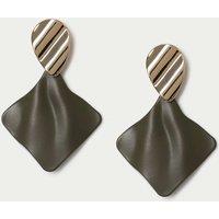M&S Molten Powder Coat Drop Earrings Black Mix