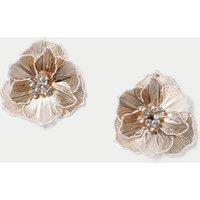 M&S Flower Embellished Stud Earrings Gold