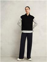 HOBBS Slim Fit Wide Leg Trousers Black