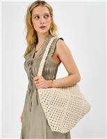ACCESSORIZE Cotton Rich Macram Shoulder Bag Cream