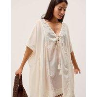 Monsoon Embellished Mini Beach Cover Up Kaftan White Mix