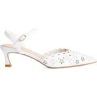 Dune London Leather Stiletto Heel Pointed Court Shoes White