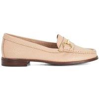 Dune London Wide Fit Leather Snaffle Trim Flat Loafers Blush