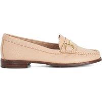 Dune London Wide Fit Leather Snaffle Trim Flat Loafers Blush