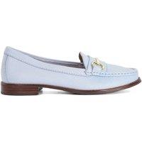 Dune London Wide Fit Leather Snaffle Trim Flat Loafers Blue