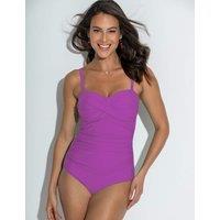 Pour Moi Santa Monica Tummy Control Bandeau Swimsuit Purple