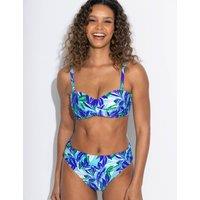 Pour Moi Santa Monica Printed Bandeau Bikini Top Aqua Mix