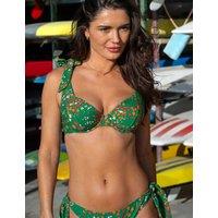 Pour Moi Rosa Cove Wired Tie Detail Plunge Bikini Top (C-G) Green Mix