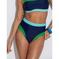 Pour Moi Palm Springs High Leg Bikini Bottoms Navy Mix