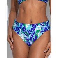 Pour Moi Santa Monica Printed Foldover Bikini Bottoms Aqua Mix