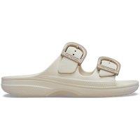 Crocs Sunday Buckle Footbed Sandals Cream
