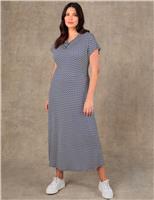 Jersey Geometric Cowl Neck Maxi Skater Dress