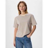 Whistles Pure Cotton Striped T-Shirt Blue Mix