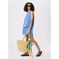 Whistles Pure Linen Elasticated Shorts Blue