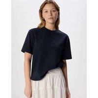Whistles Pure Cotton Crew Neck T-Shirt Navy