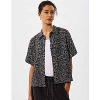 Whistles Cupro Rich Printed Shirt Black Mix