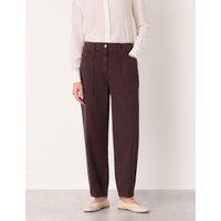 Whistles Tessa Cotton Rich Straight Leg Trousers Brown