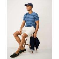 Crew Clothing Pure Cotton Striped Crew Neck T-Shirt Teal
