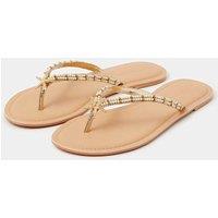 ACCESSORIZE Pearl Starfish Flip Flops White