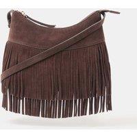 ACCESSORIZE Leather Cross Body Bag Chocolate