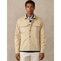 Hackett Cotton Rich Utility Overshirt Beige