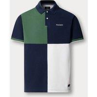 Hackett Pure Cotton Colour Block Polo Shirt Navy Mix