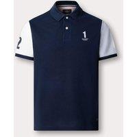 Hackett Pure Cotton Colour Block Polo Shirt Navy Mix
