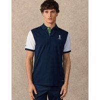 Hackett Pure Cotton Colour Block Polo Shirt Navy Mix
