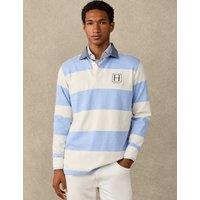 Hackett Pure Cotton Striped Rugby Shirt Blue Mix