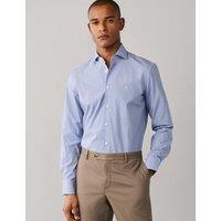 Hackett Tailored Fit Pure Cotton Gingham Shirt Navy