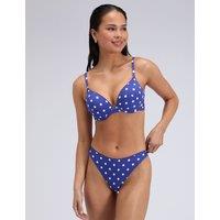 Boux Avenue Hydra Polka Dot Plunge Bikini Top (A-DD) Blue Mix