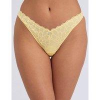 Boux Avenue Eden Lace Thong Yellow