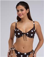 Ibiza Polka Dot Wired Plunge Bikini Top (B-G)
