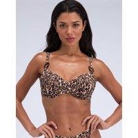 Boux Avenue Santorini Animal Print Bikini Top Black Mix