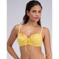 Boux Avenue Amalfi Broderie Wired Tie Front Bikini Top (B-G) Lemon