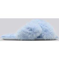 Boux Avenue Heart Embroidered Crossband Open Toe Slippers Blue Mix